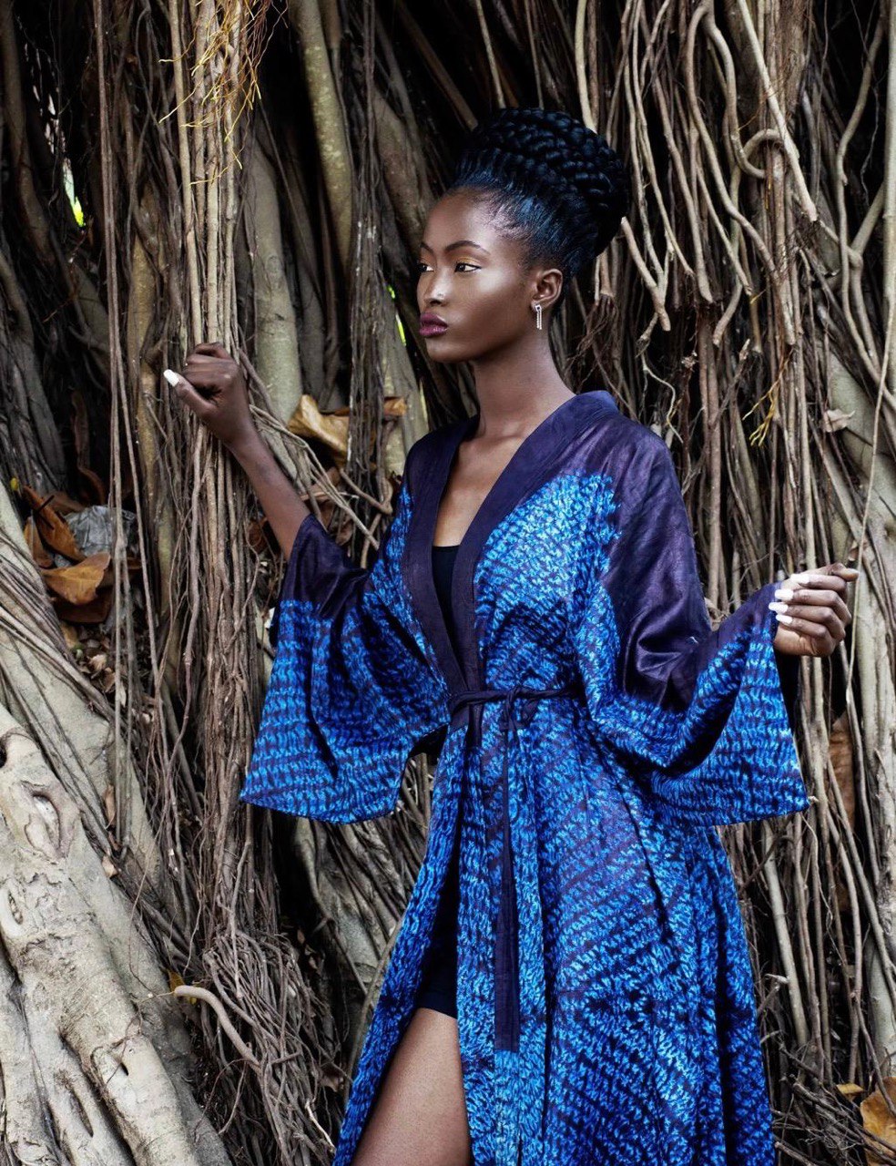 Guinean Indigo Wide-Sleeve Dress | SAAHEL
