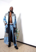 Oversized Patchwork Deconstructed Denim Coat