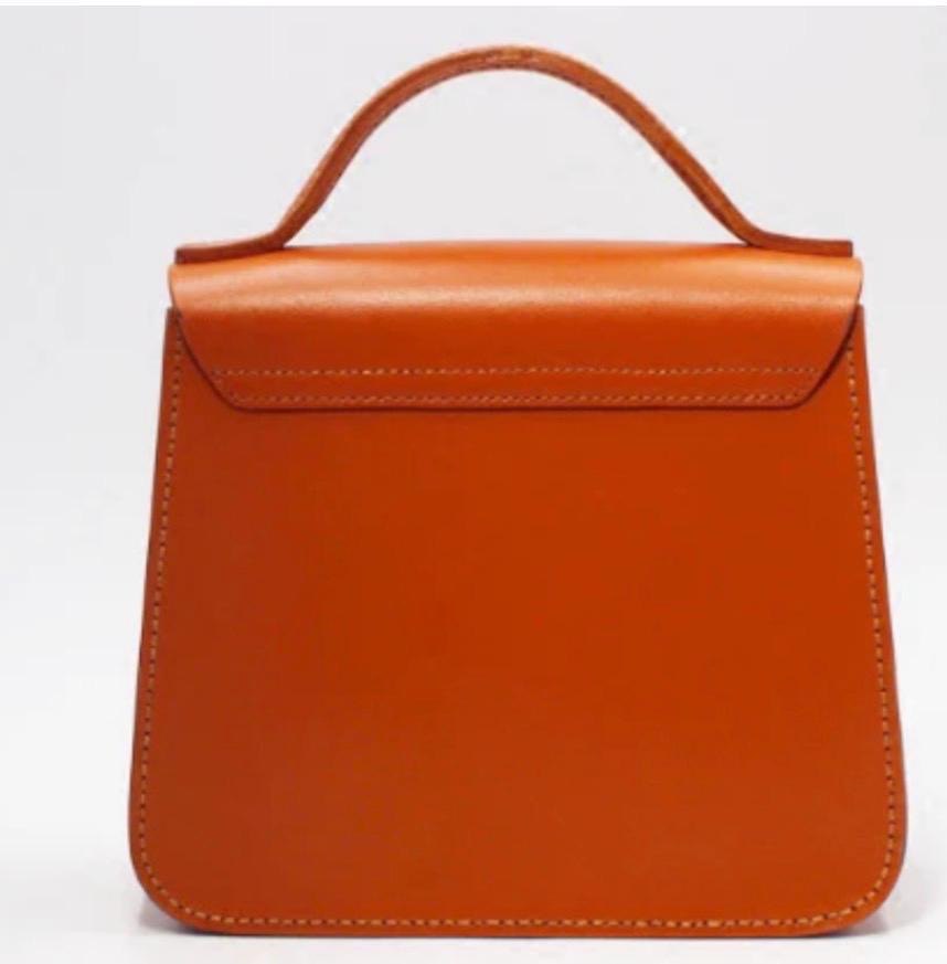 Structured Top-Handle Bag in Bold Orange | SAAHEL

