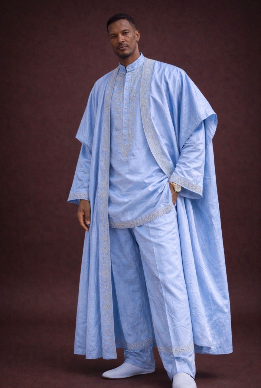 Lightweight Embroidered Robe and Tunic | SAAHEL
