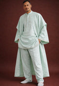 Mint Green Embroidered Three-Piece Set | SAAHEL

