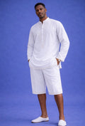 Embroidered Linen Tunic Set | SAAHEL
