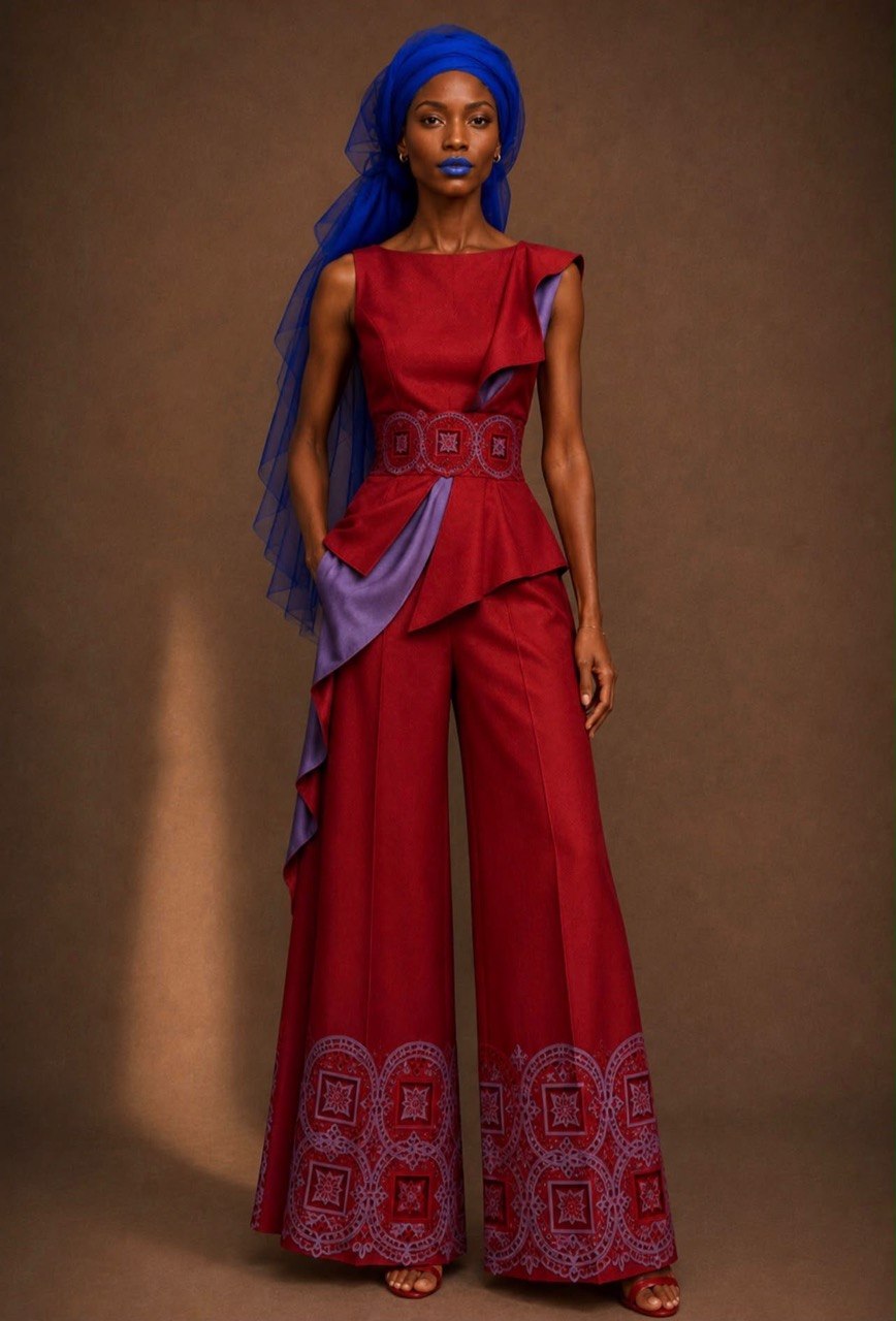SAAHEL Ruby & Violet Wide-Leg Set