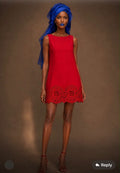 SAAHEL Red Embroidered Mini Dress