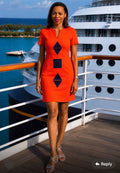 SAAHEL Orange Geometric Dress