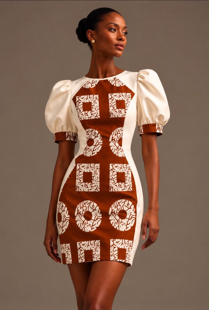 SAAHEL Cocoa Print Mini Dress