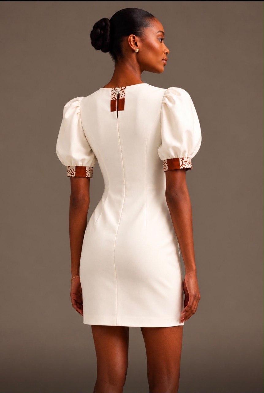 SAAHEL Cocoa Print Mini Dress